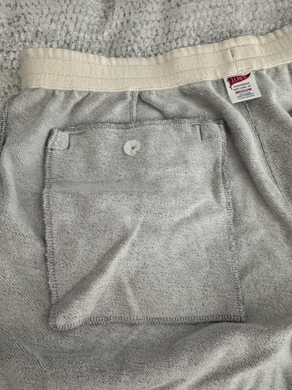 J. Crew Heather Gray Men’s Knit Drawstring Shorts - Picture 5 of 6